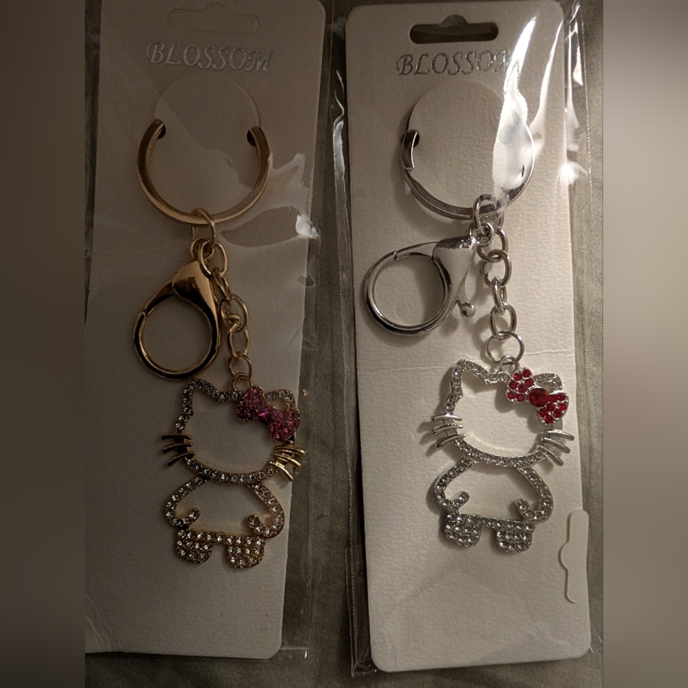 Gold Or Silver Hello Kitty Keychain